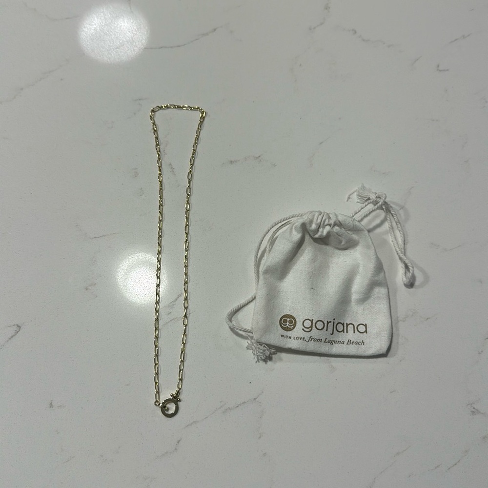 Gorjana women’s Parker mini necklace - 17 inches, 18k gold plated brass
